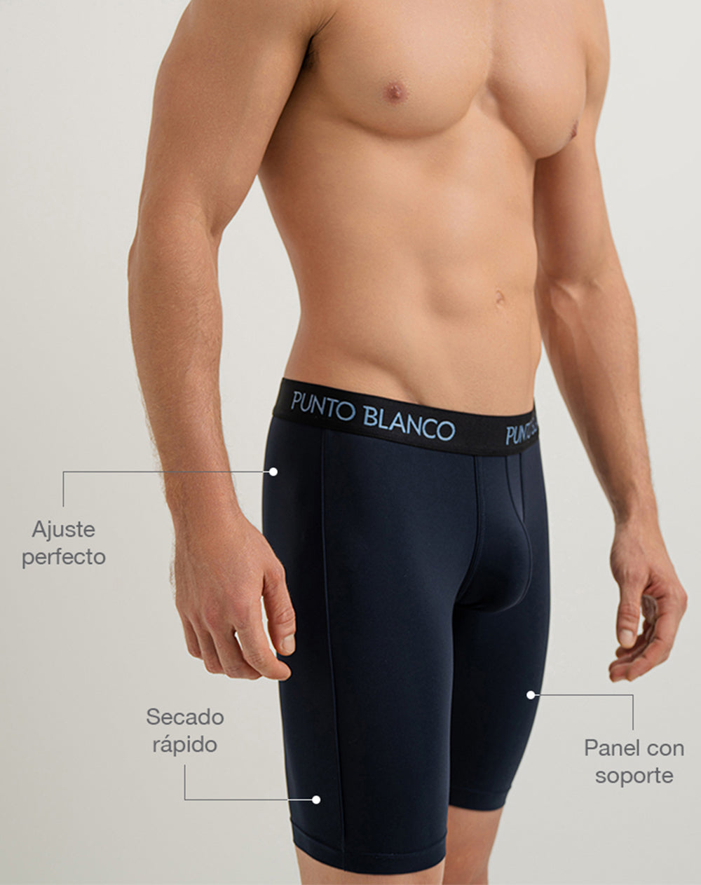 Bóxer deportivo largo microfibra azul