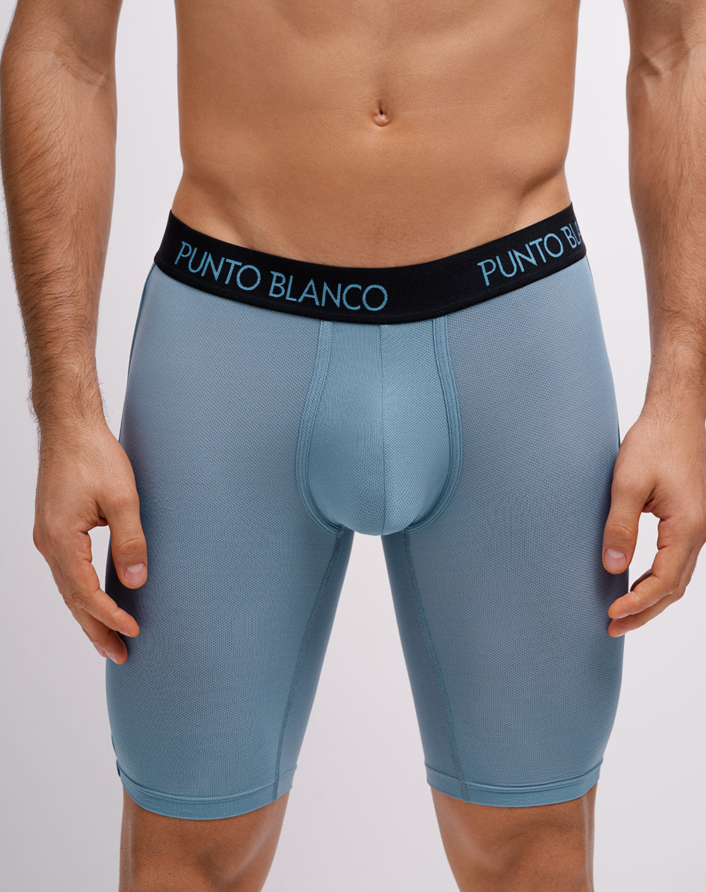 Bóxer deportivo largo microfibra azul