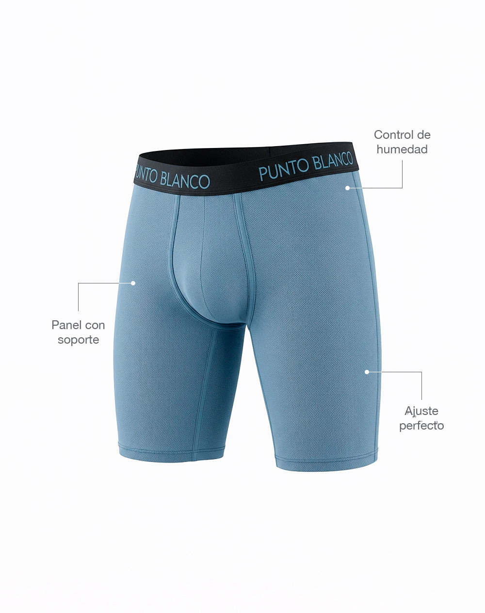 Bóxer deportivo largo microfibra azul