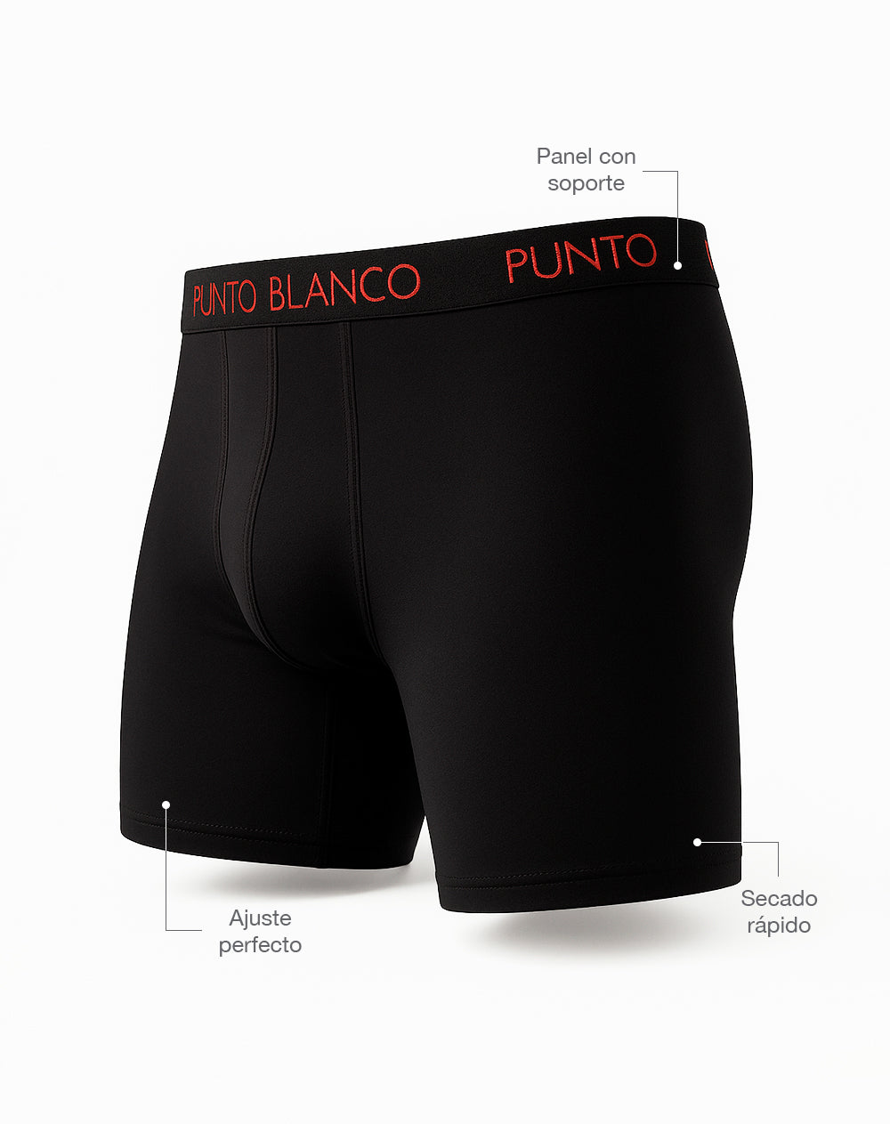 Bóxer deportivo largo microfibra negro