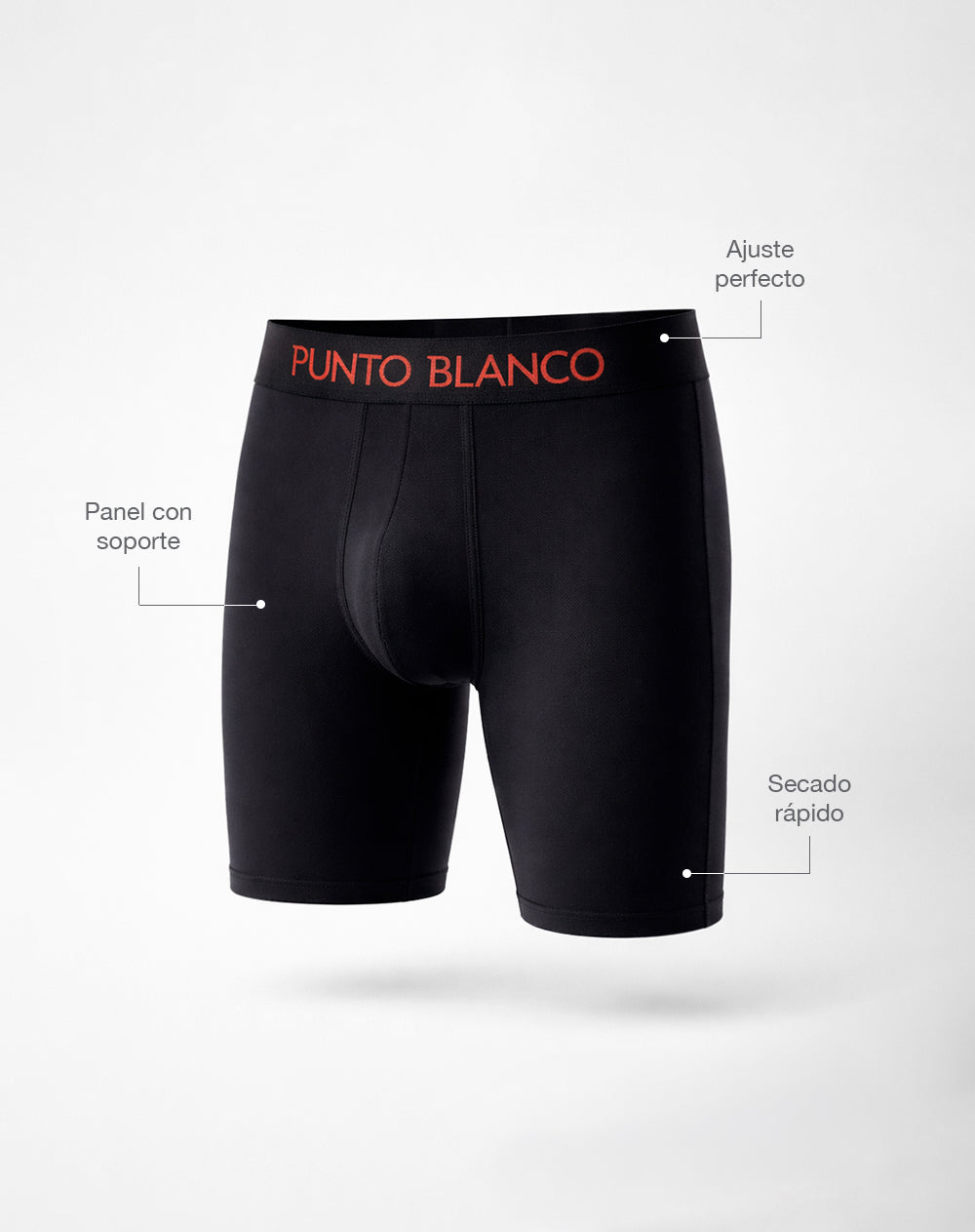 Bóxer deportivo largo microfibra negro