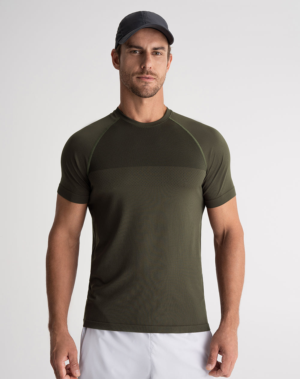 Camiseta deportiva control humedad verde hombre