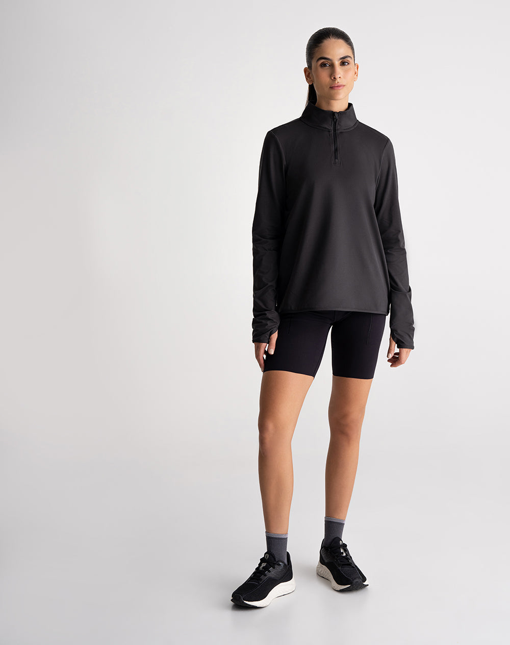 Camibuzo deportivo mujer secado rápido negro