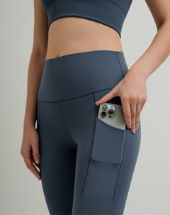 Legging deportivo control abdomen azul mujer