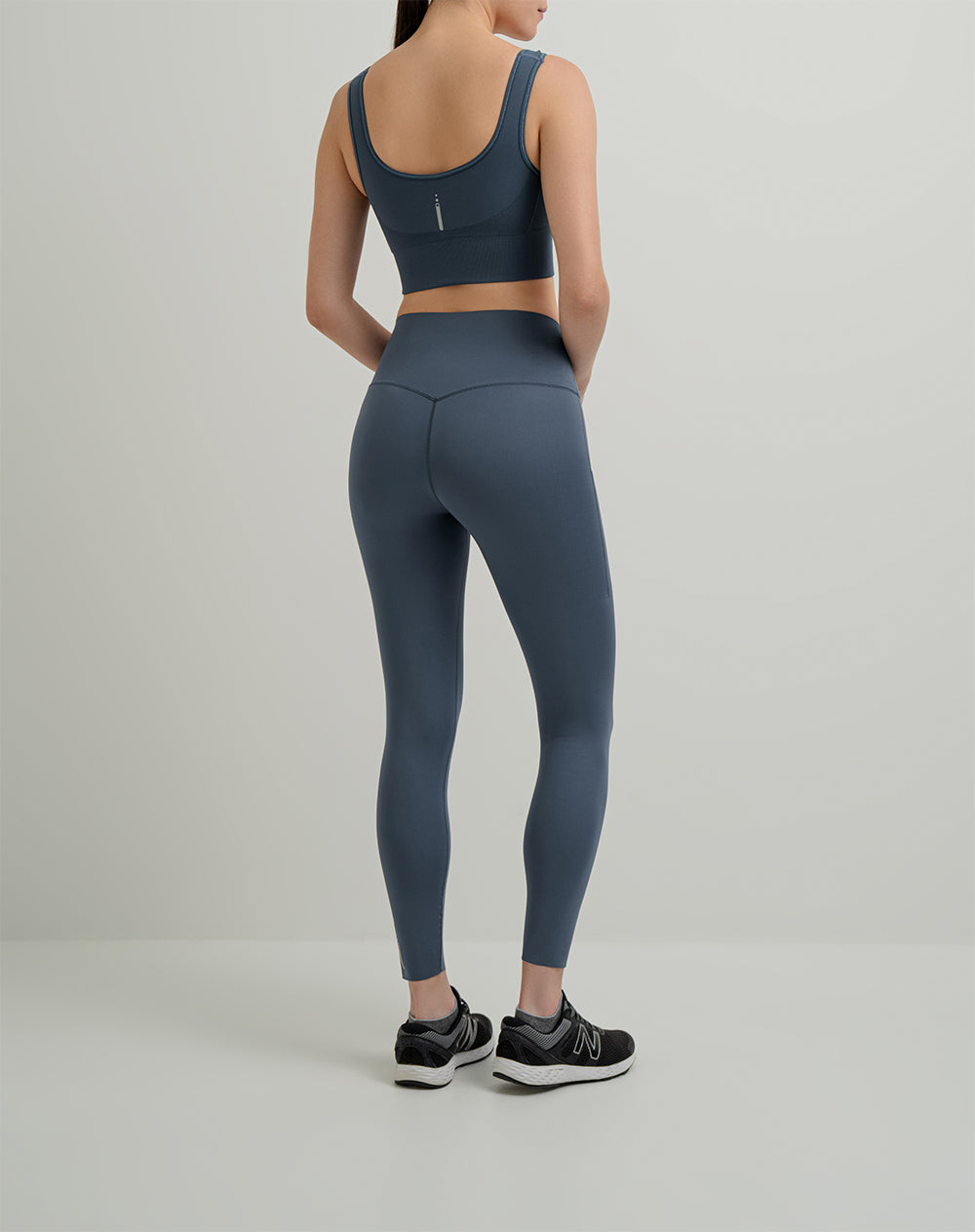 Legging deportivo control abdomen azul mujer