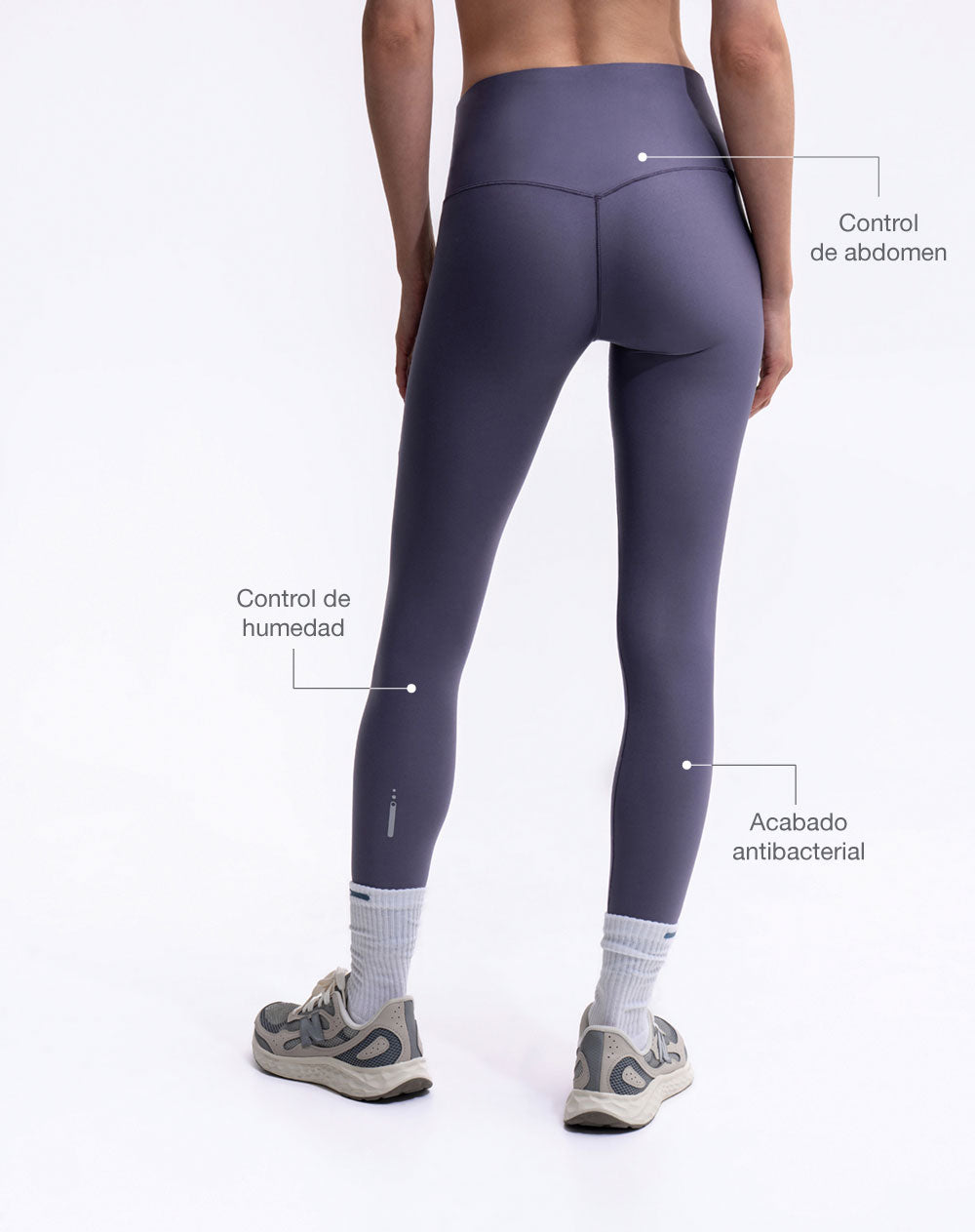 Legging deportivo control abdomen morado mujer