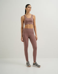 Legging deportivo control abdomen palo rosa mujer
