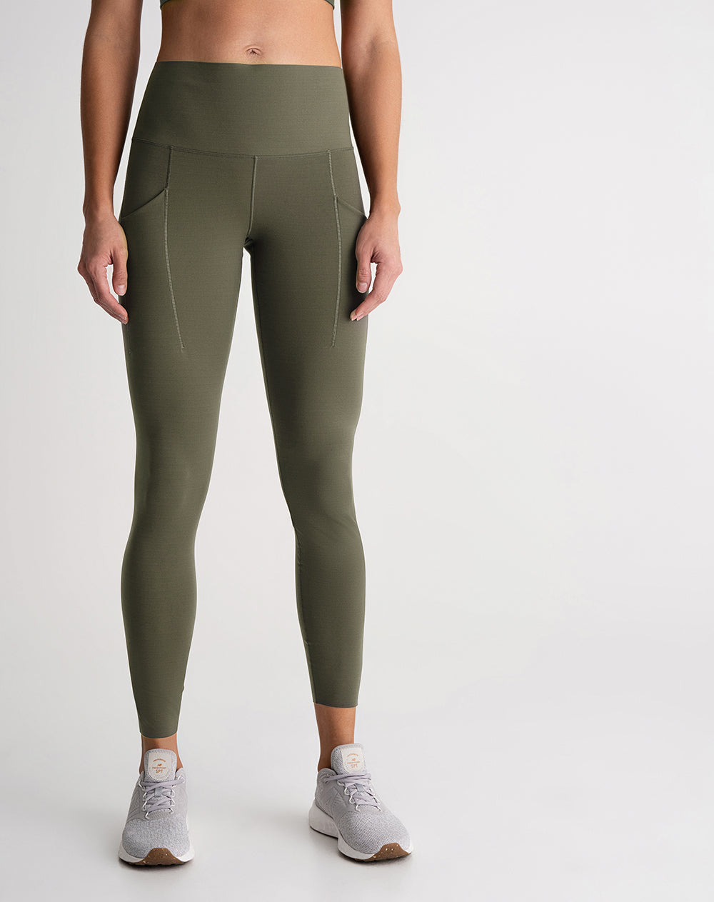Legging deportivo control abdomen verde mujer