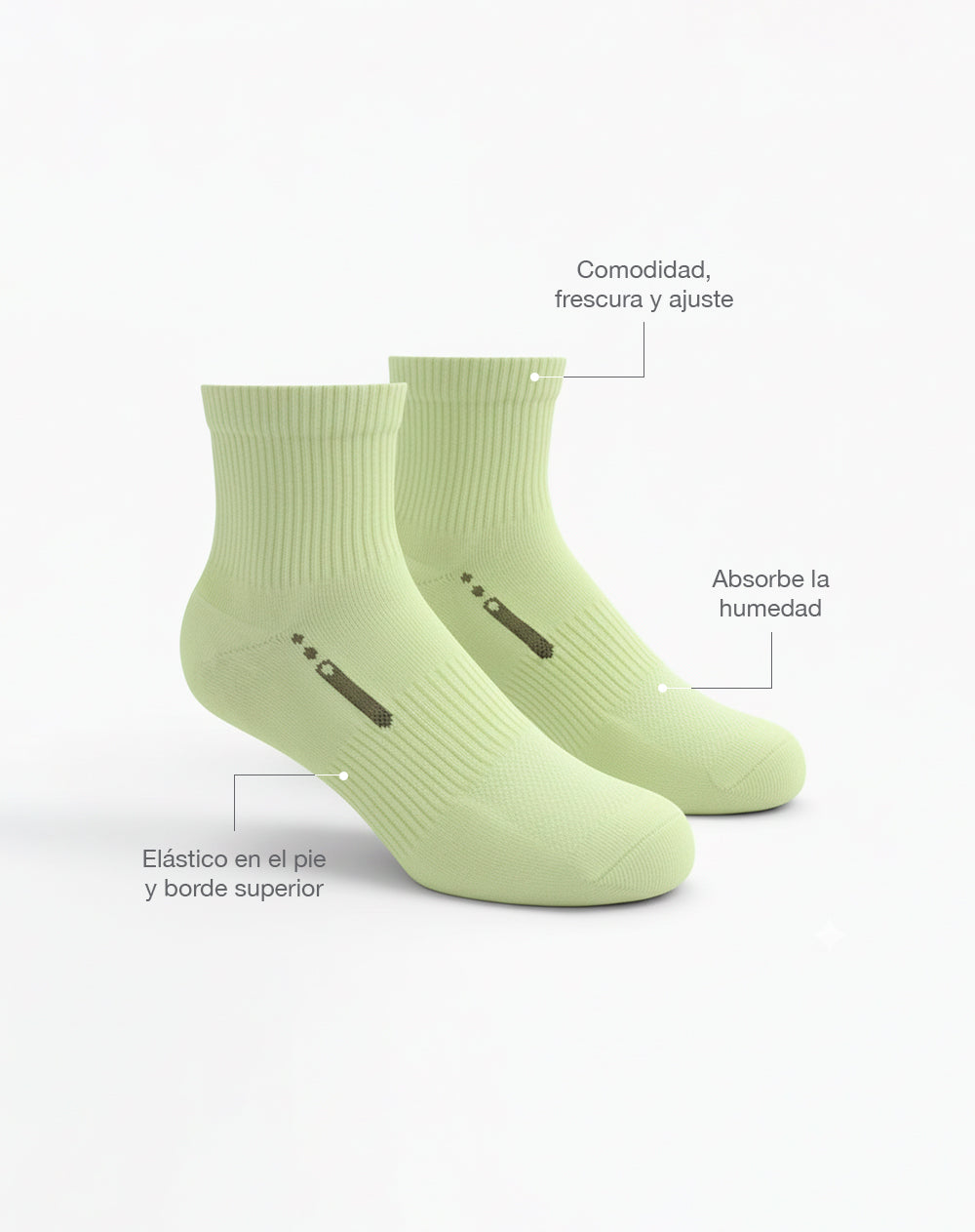 Media para hombre tobilleras deportivas amarillas