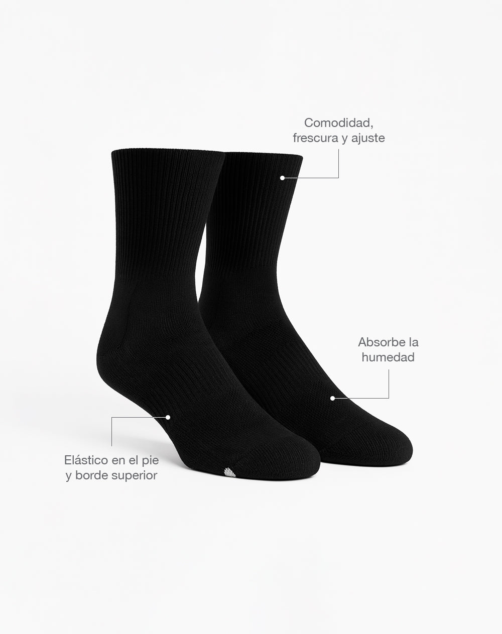 Medias deportivas hombre tobilleras algodón negras