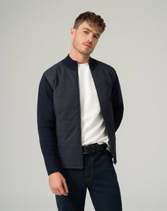 Chaqueta bomber regular bolsillos con cierre azul hombre
