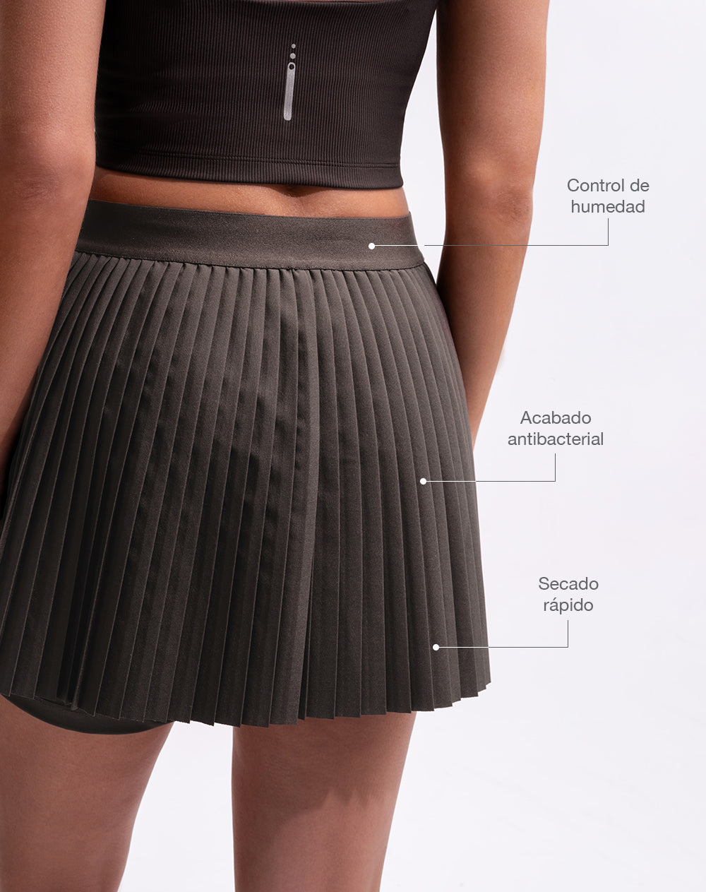 Falda de tenis ciclista interno café mujer