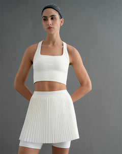 Falda de tenis ciclista interno blanca mujer