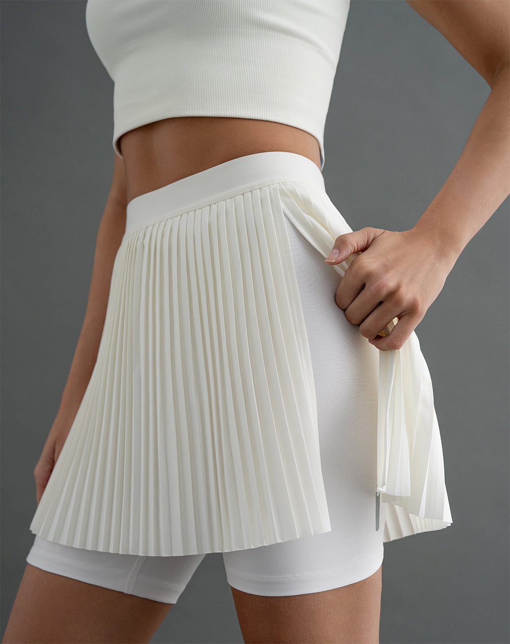 Falda plisada habano mujer