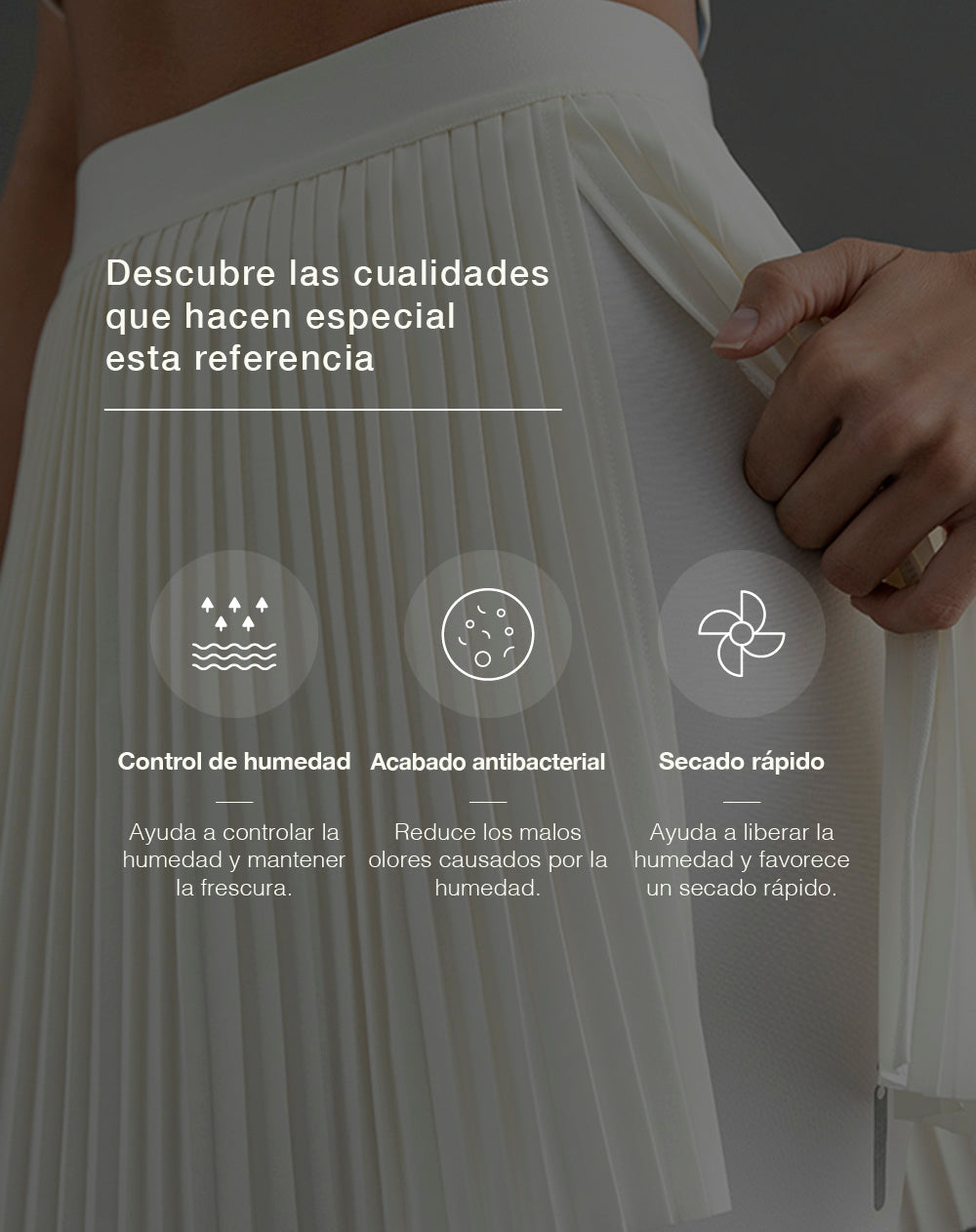 Falda de tenis ciclista interno blanca mujer
