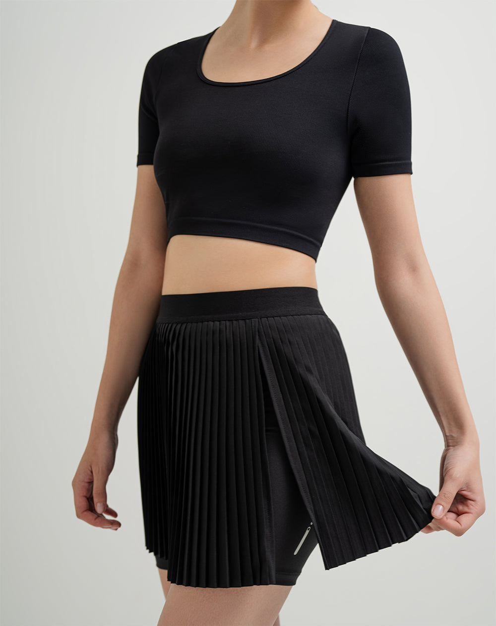 Falda de tenis ciclista interno negra mujer