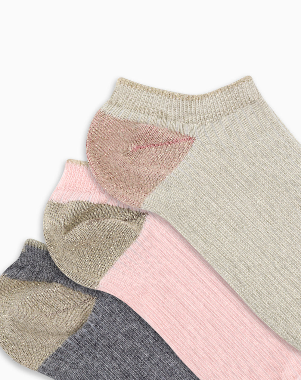 Medias mujer tobilleras cortas algodón pack x3 surtido