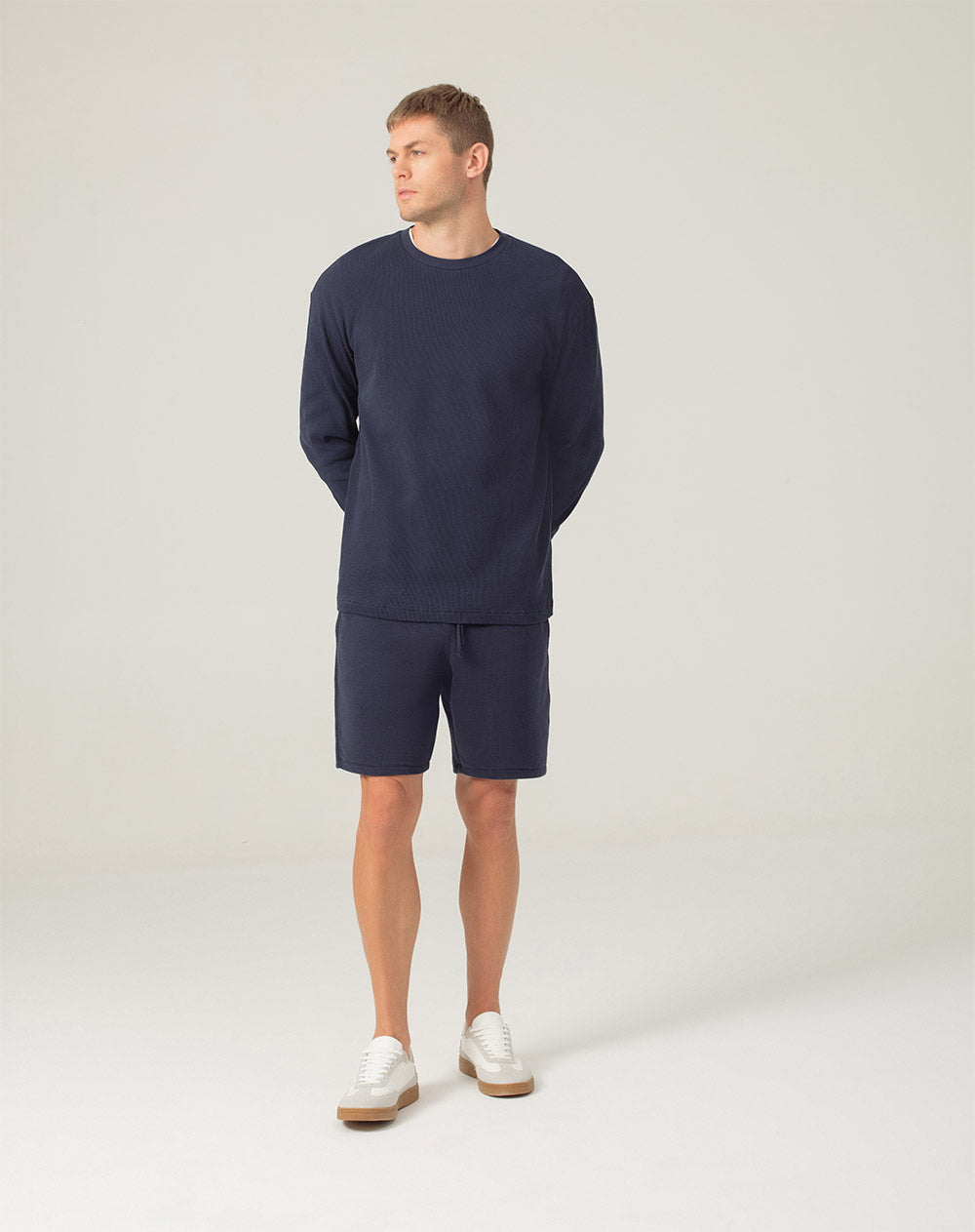 Bermuda regular algodón azul hombre
