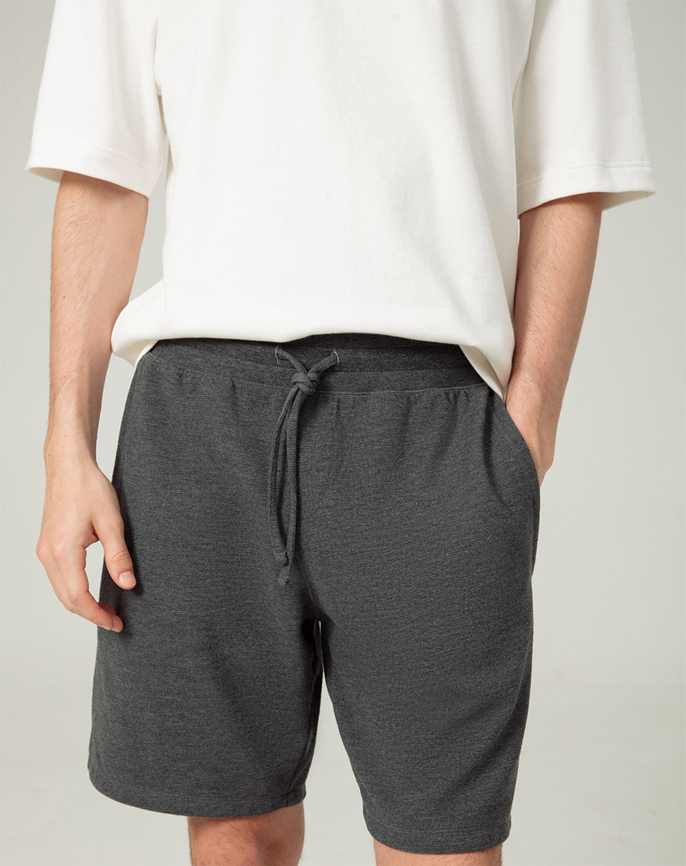 Bermuda regular algodón gris hombre