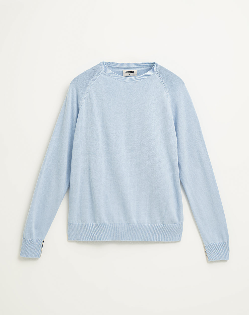 Suéter regular tejido de punto algodón azul hombre