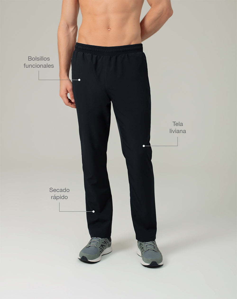 Pantalón deportivo secado rápido azul hombre