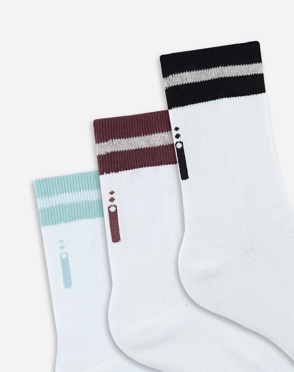 Medias deportivas unisex largas algodón pack x3unds blancas