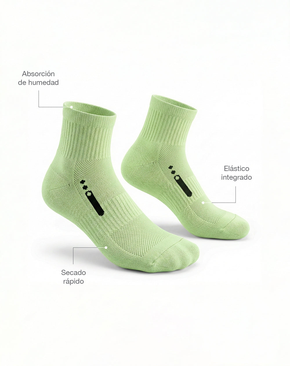 Media deportivas unisex tobillera secado rápido amarillas