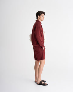 Bermuda confort regular algodón vino tinto hombre