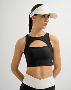 Top deportivo soporte medio control humedad negro