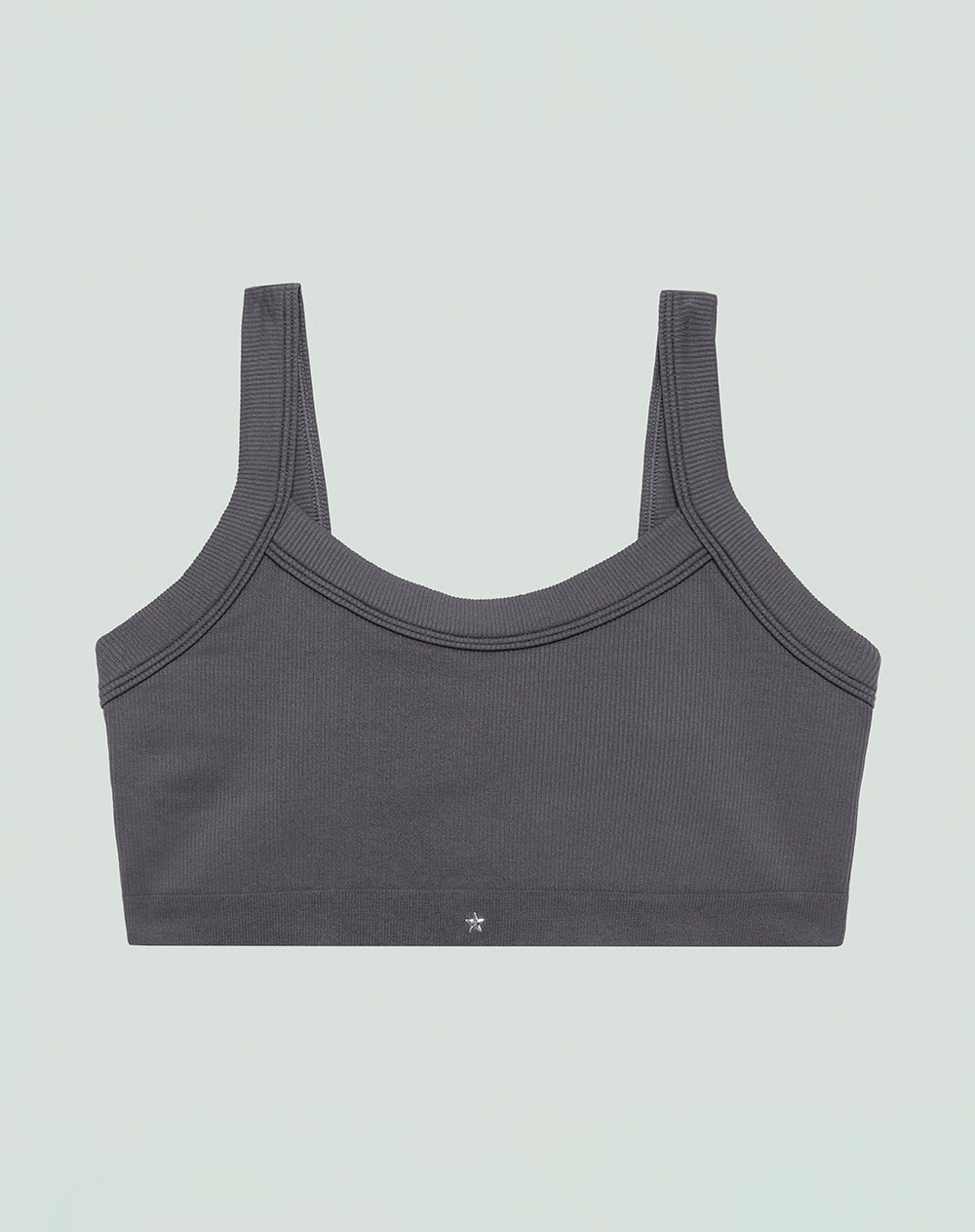 Top soporte alto seamless cargaderas anchas gris