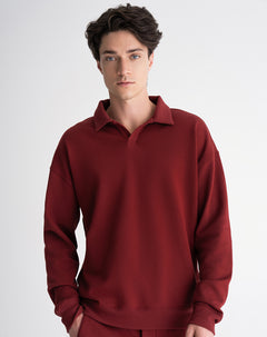 Camibuzo confort tipo polo regular vino tinto hombre