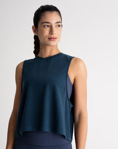 Camiseta esqueleto deportiva transpirable azul mujer