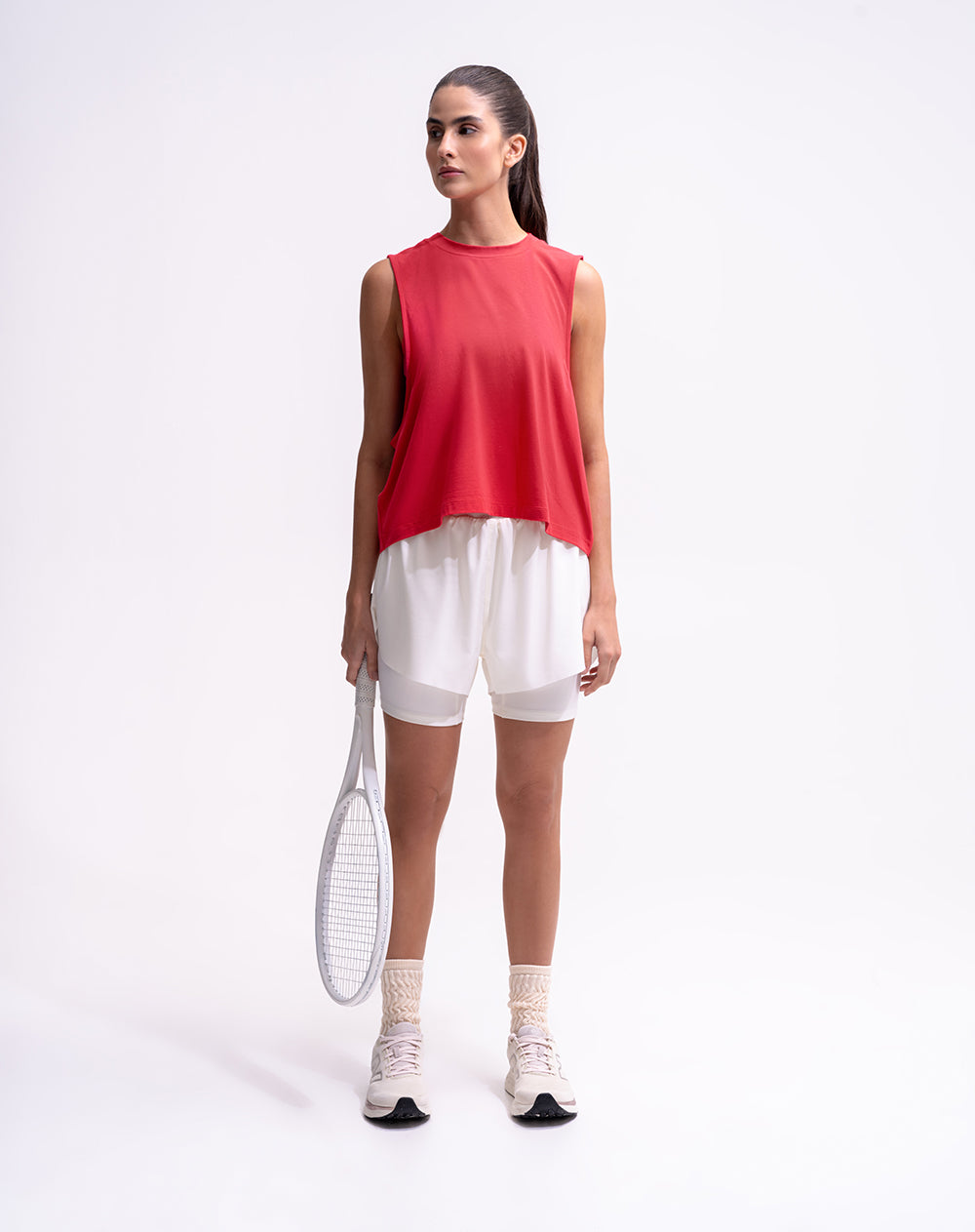 Camiseta esqueleto deportiva transpirable roja mujer