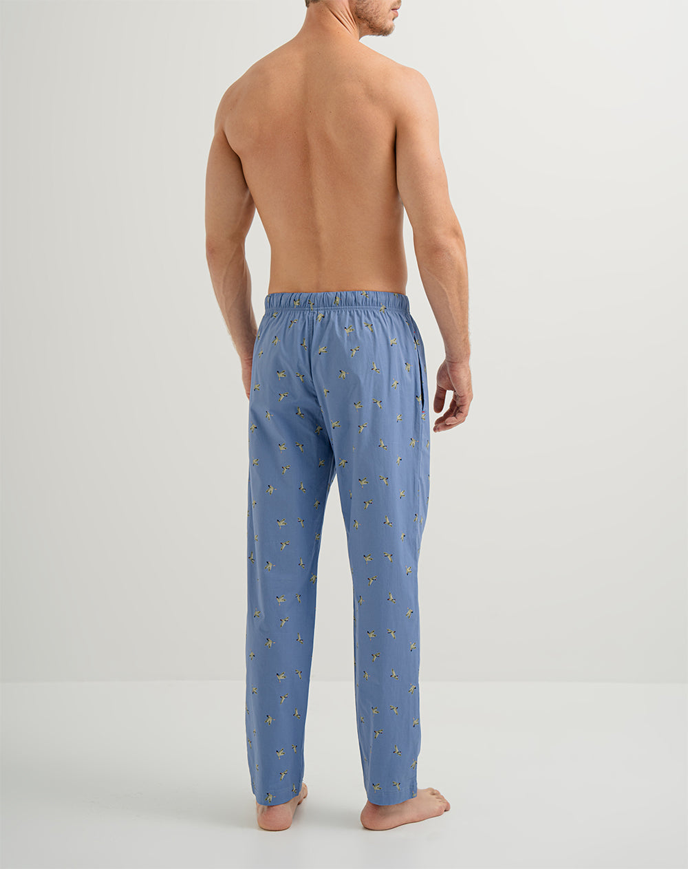 Pantalón de pijama hombre algodón largo azul estampado