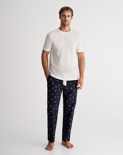 Pantalón de pijama hombre algodón largo estampado