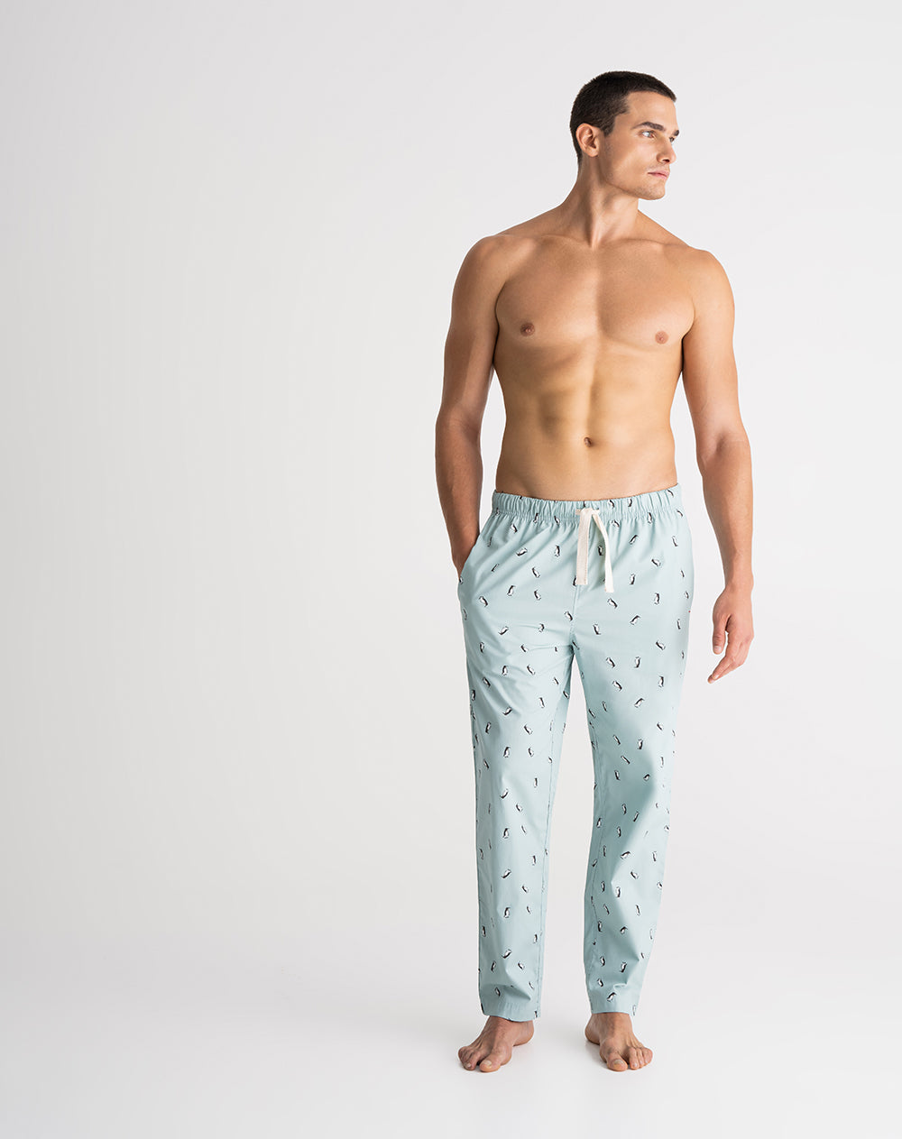 Pantalón de pijama hombre algodón largo estampado