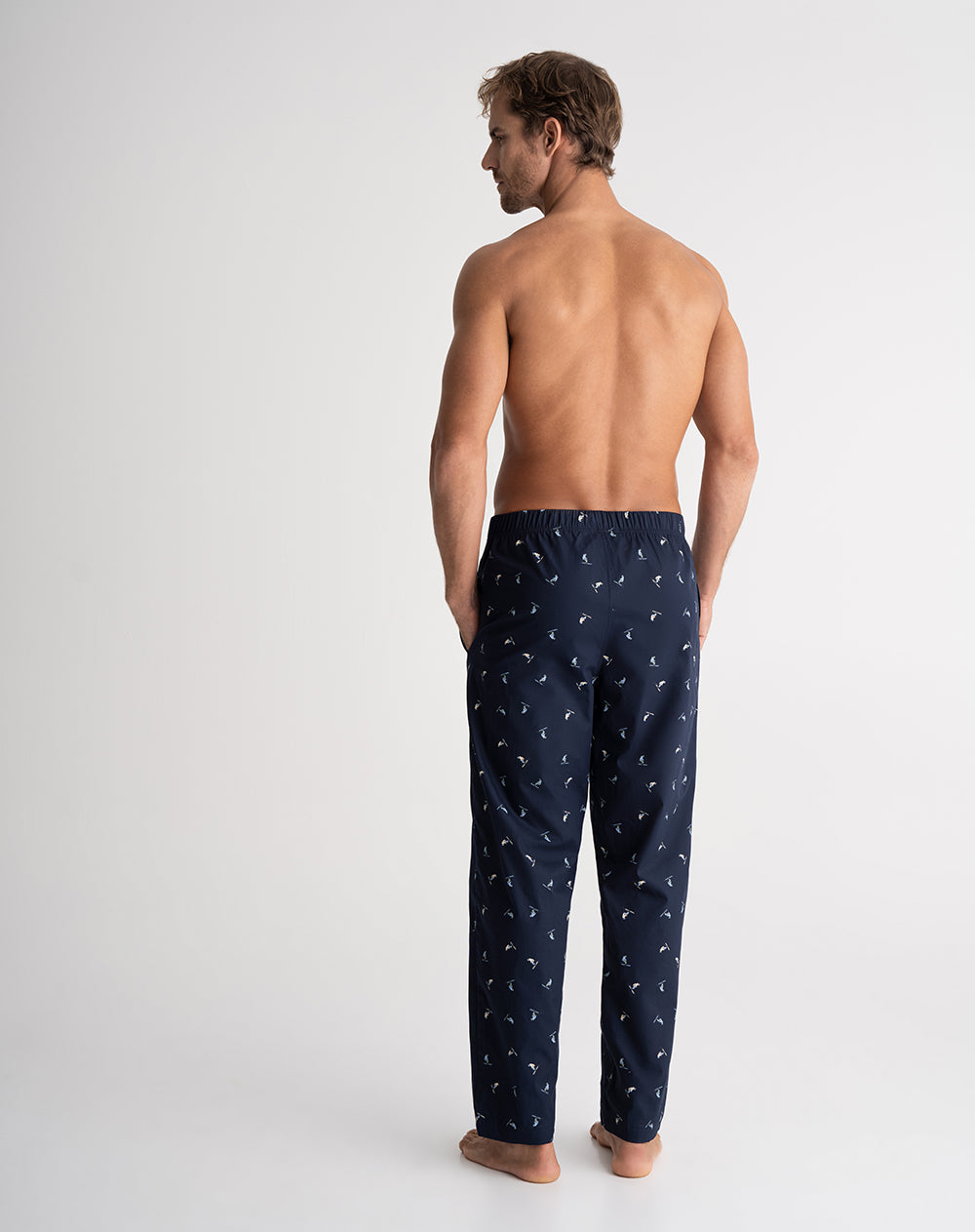 Pantalón de pijama hombre algodón largo estampado