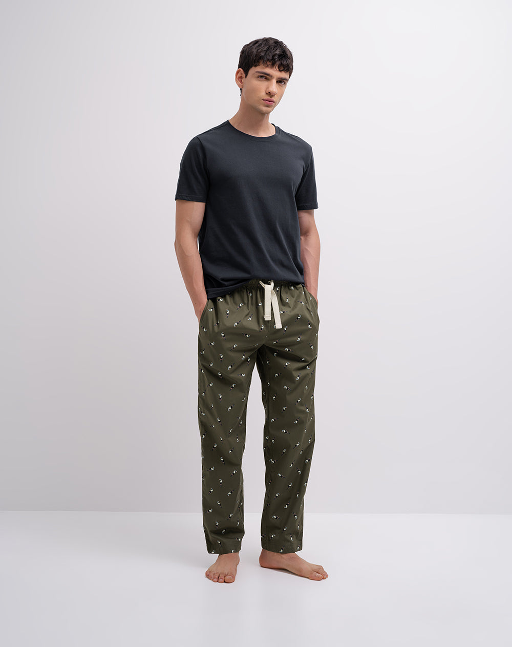 Pantalón de pijama algodón estampado hombre