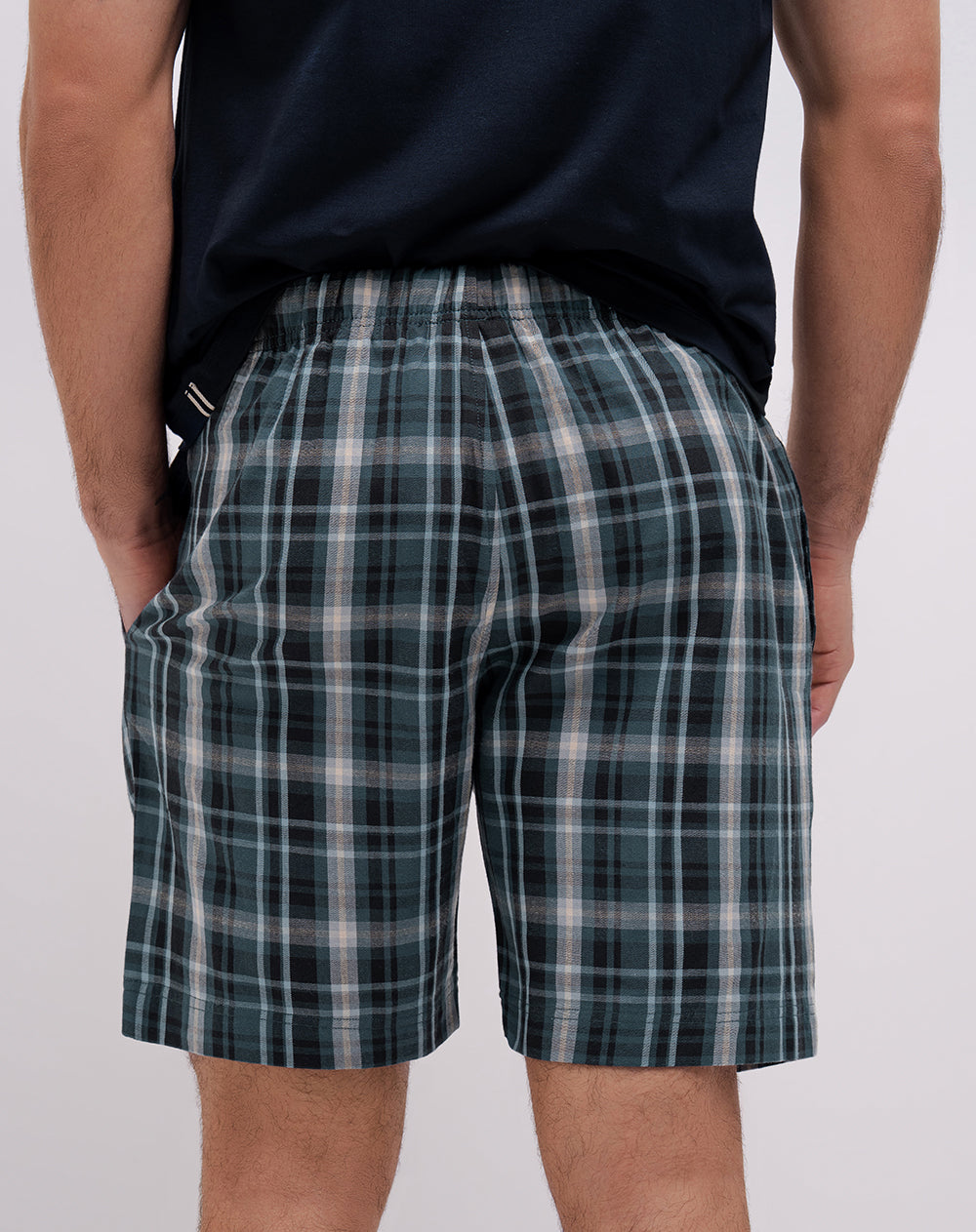 Bermuda de pijama hombre algodón cuadros