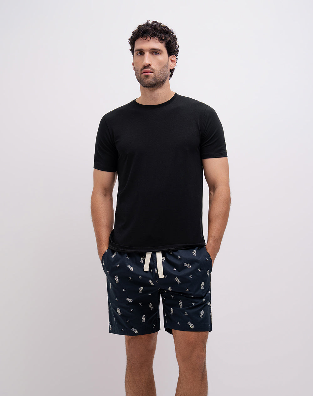 Bermuda de pijama estampada hombre