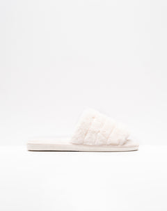 Sandalias tipo pantufla crudo mujer