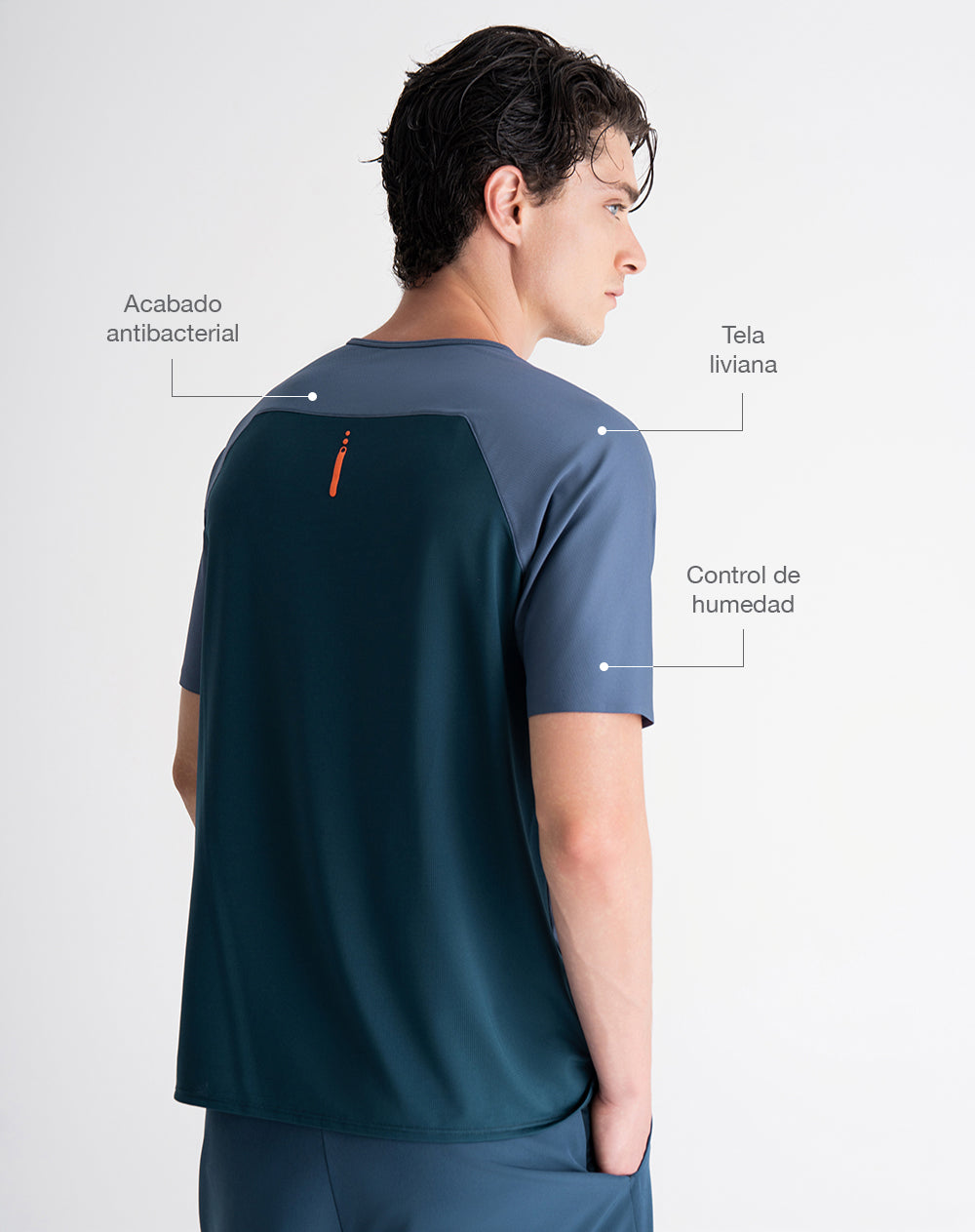 Camiseta deportiva control humedad azul hombre