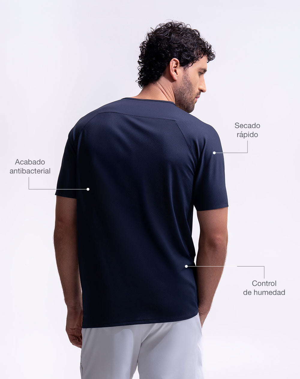 Camiseta deportiva control humedad azul hombre