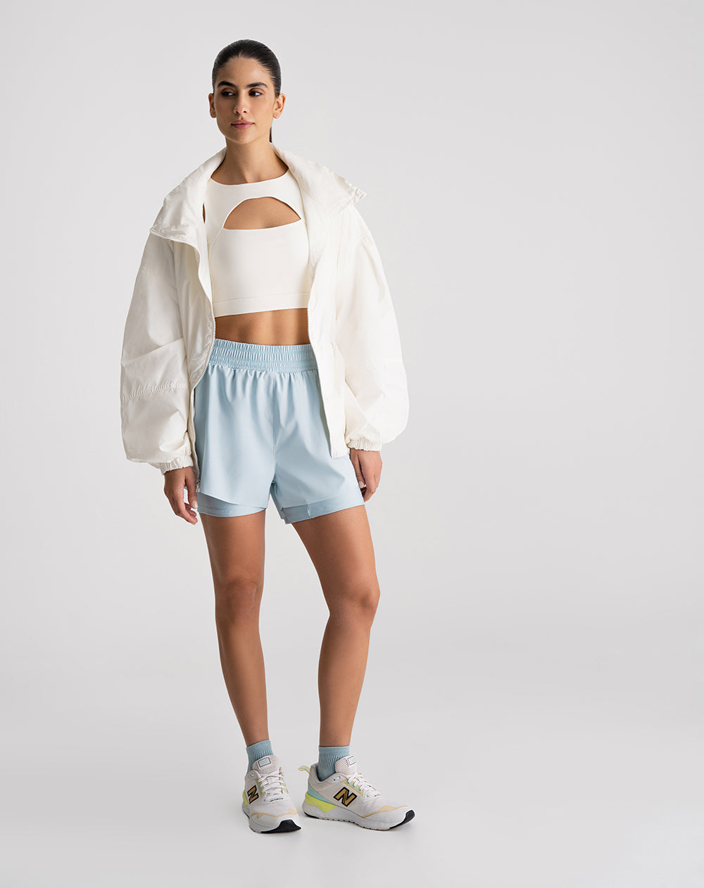 Short deportivo ciclista interno azul mujer