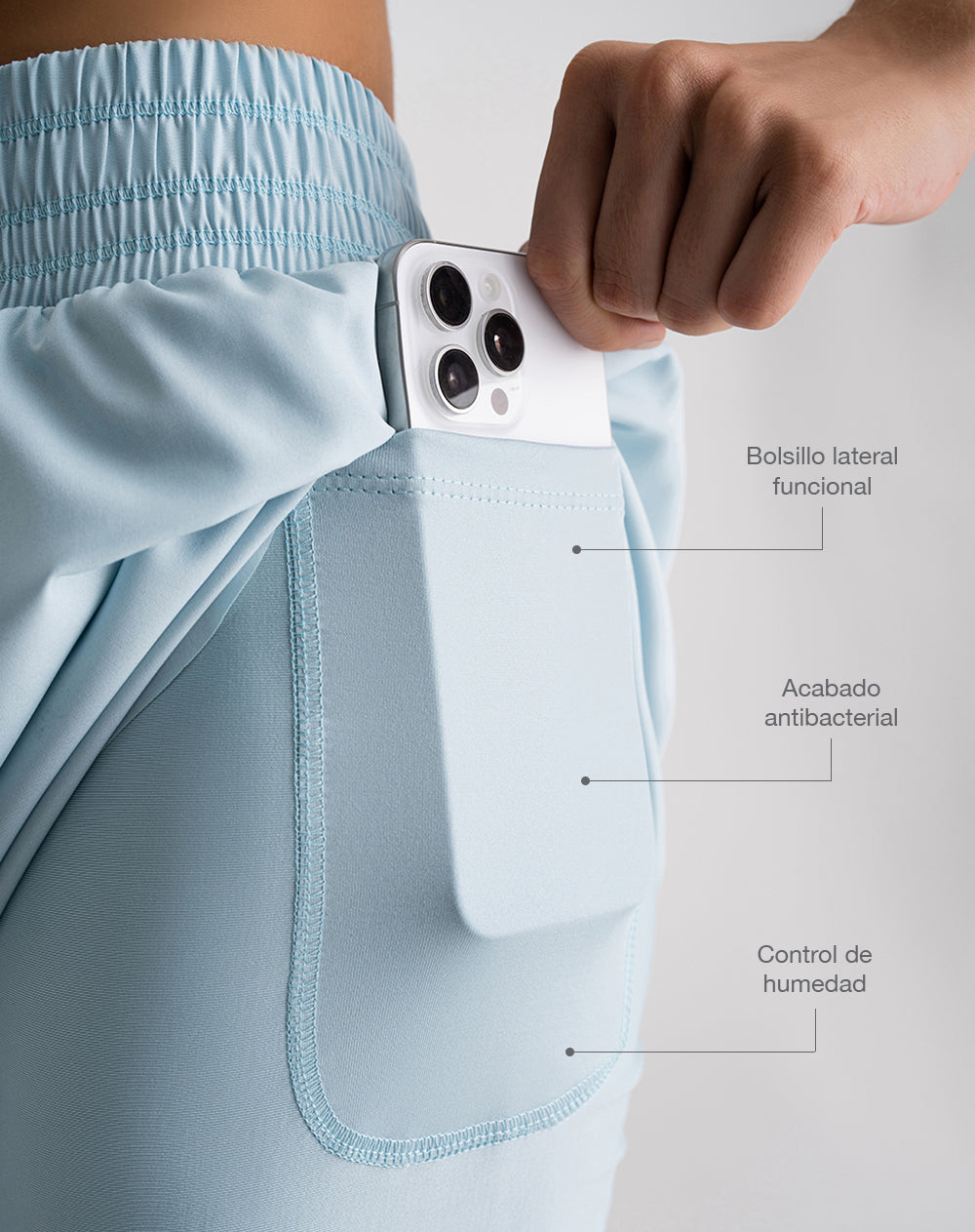 Short deportivo ciclista interno azul mujer