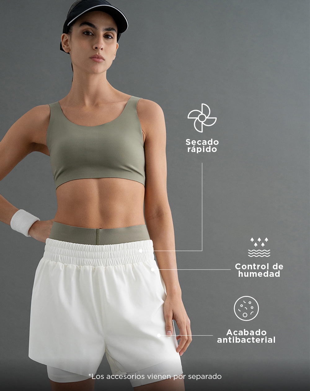 Short deportivo ciclista interno habano para mujer