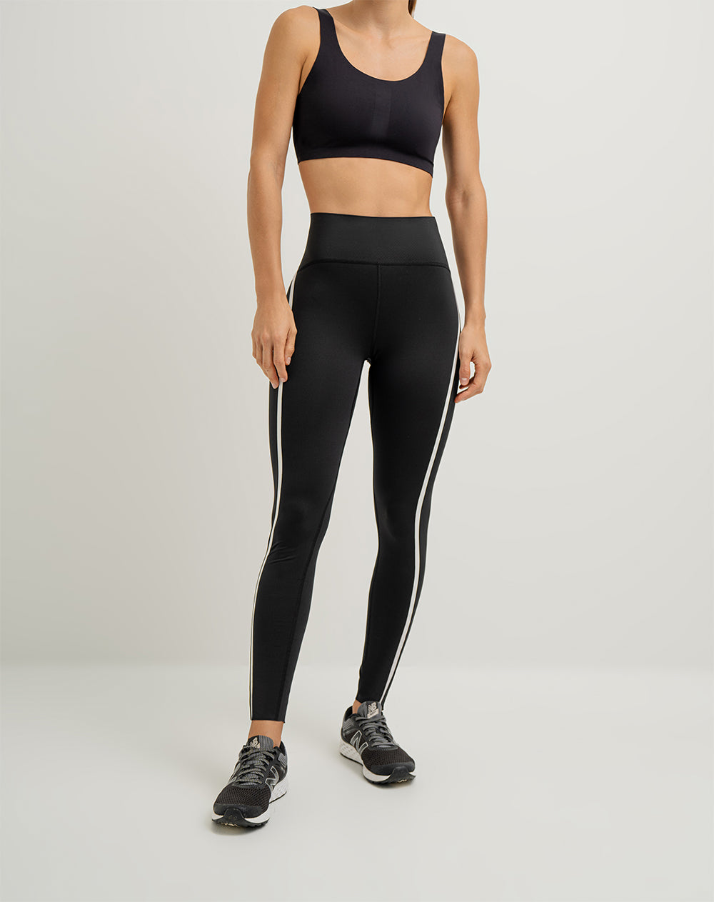Legging deportivo control abdomen negro mujer