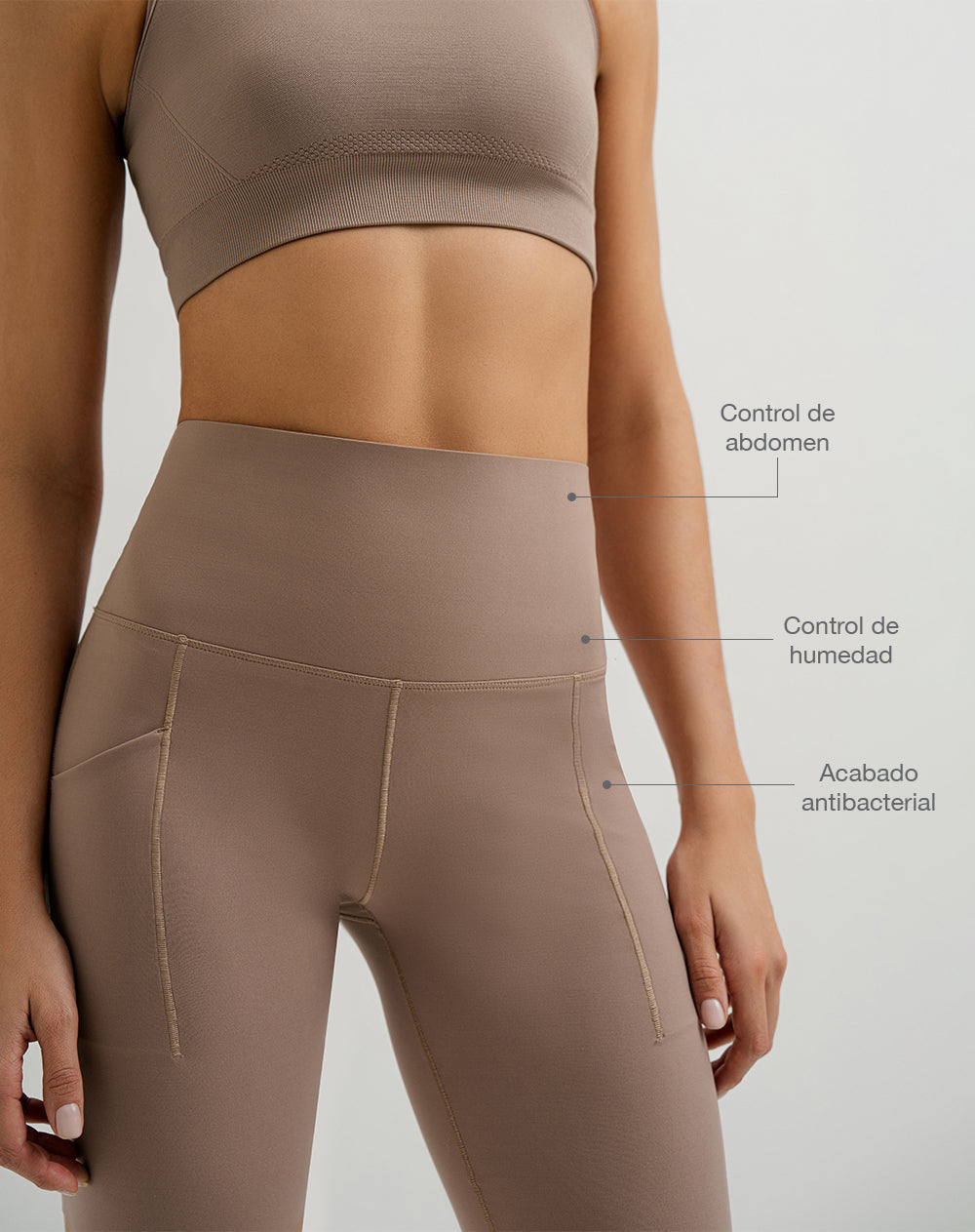 Biker deportivo tiro alto control abdomen cáfe mujer