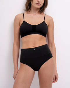 Panty brasilero seamless tiro alto negro