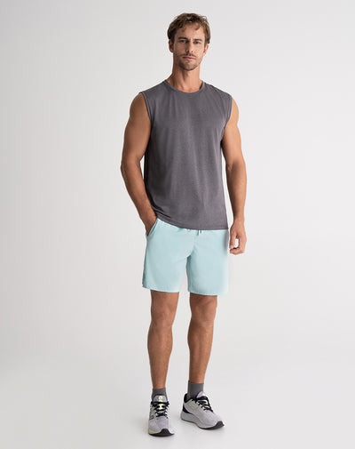 Pantaloneta deportiva secado rápido azul hombre
